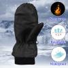 Children Gloves 2 to 10Years Winter Warm Boys Outdoor Skating Snow Ski Girls Snowboarding Kids Windproof Gloves (Black, 8-10 Years) view 3