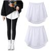 2 Pcs shirt extender for women Layering Half Shirts for Women Layering, Guarding The Safety Under Our Skirts (White,L)