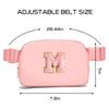 Gitus Belt Bag Fanny Pack Crossbody Bags with Initial Letter Patch Cute Stuff Birthday Gifts for Teenager Girls Trendy Preppy Stuff for Teen Girls Cool Stuff for Teens (Light Pink-M) view 3