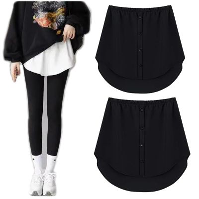 2 Pcs shirt extender for women Layering Half Shirts for Women Layering, Guarding The Safety Under Our Skirts (Black,M)