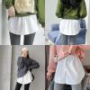 2 Pcs shirt extender for women Layering Half Shirts for Women Layering, Guarding The Safety Under Our Skirts (Black,M) view 4