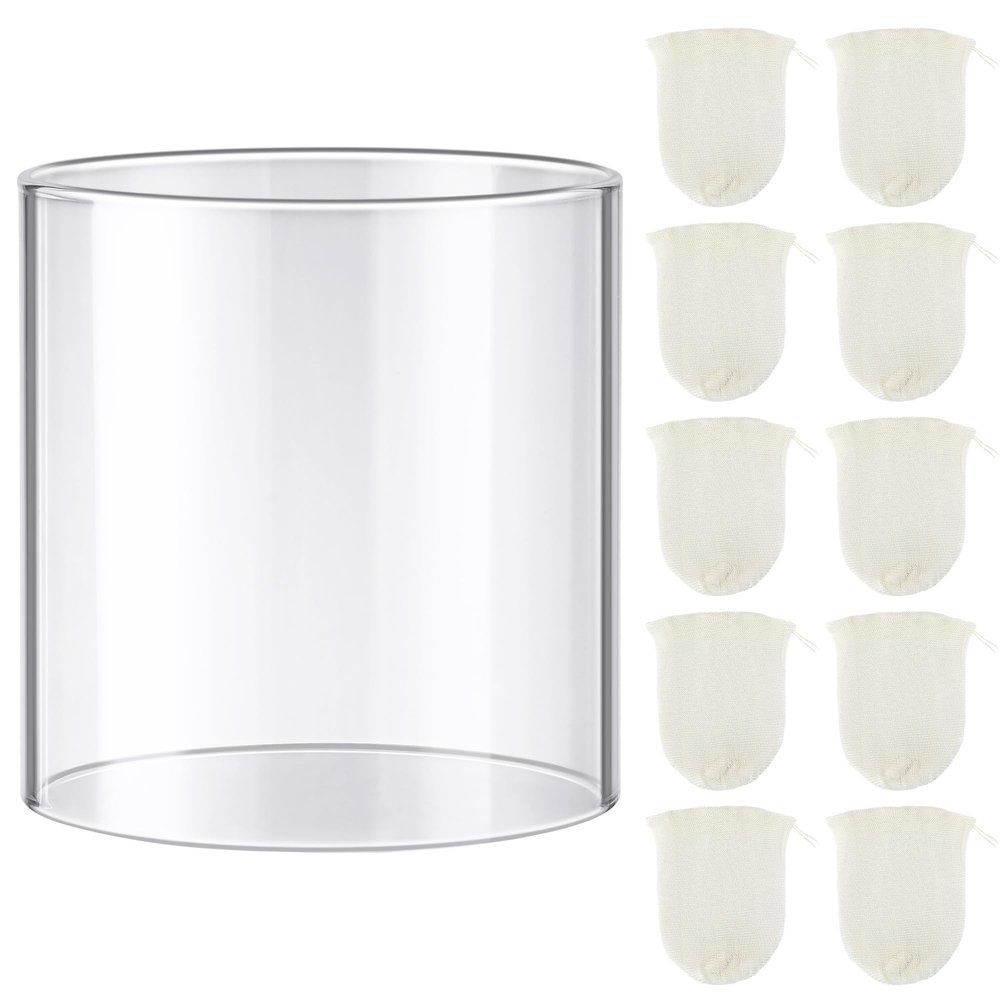 Ceoighe 11 Pcs Propane Lantern Mantles with Glass Globe Replacement, Compatible with Coleman Fueled Lanterns, U Shape & Standard Replacement Propane Globe, Camp Lamp Mantle for Outdoor Camping