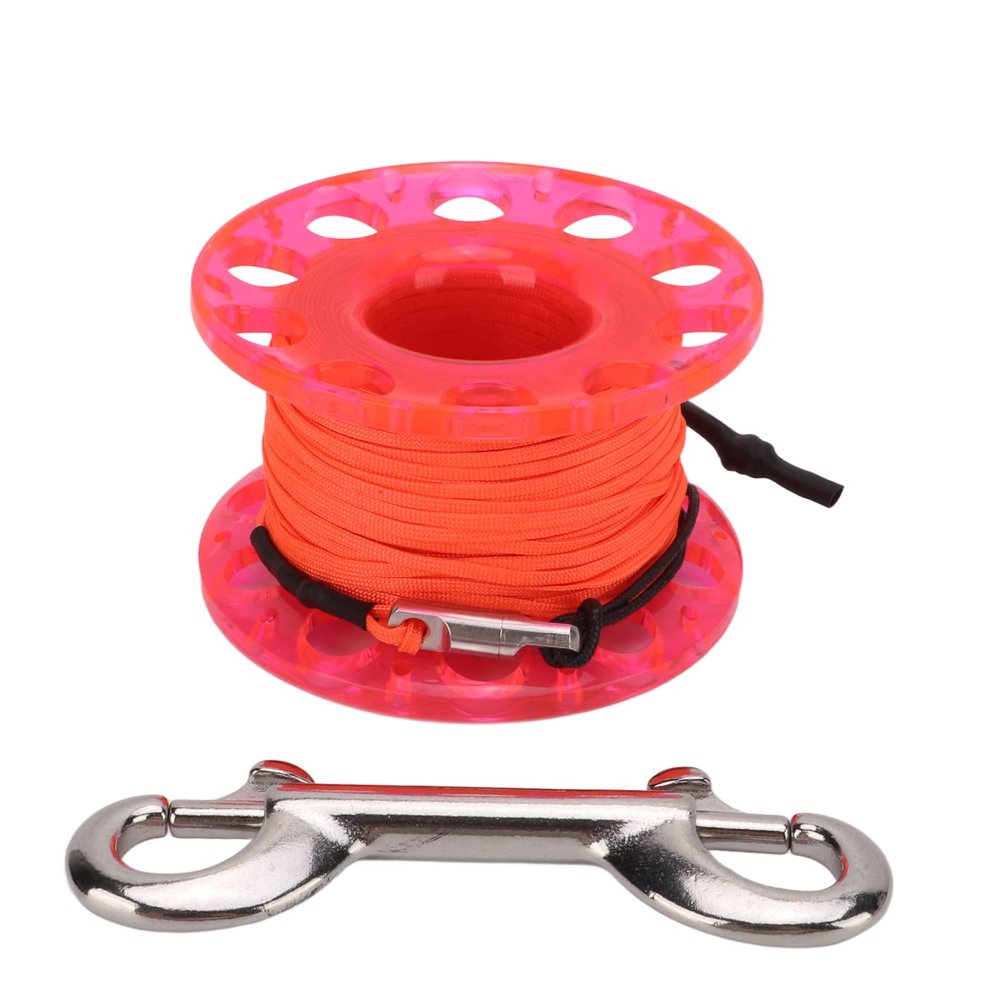 Pilipane Compact Diving Finger Reel, Dive Reel with Orange Line and Underwater Cave Exploration Gear, Neutral Buoyancy Dive Equipment, Compact Diving Gear Accessory (red)