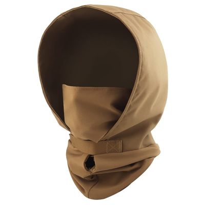 Cordura Headgear for Airsoft Mask Goggles, Light, Quick Dry, Soft and Durable Tactical Headgear Nylon Fabric Hood, Tactical Balaclava with Stretch Fabric Mask and Hook & Loop Fastener (Coyote Brown)