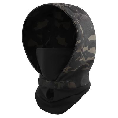 Cordura Headgear For Airsoft Mask Goggles, Light, Quick Dry, Soft And Durable Tactical Headgear Nylon Fabric Hood, Tactical Balaclava With Stretch Fabric Mask And Hook & Loop Fastener (Multicam Black)