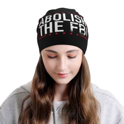 Abolish Defund The FBI Comfort Elegance Knitted Hat Black Daily for Men Women