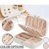 GAJUST Portable Jewelry Box Lightweight Jewelry Organizer Display Travel Jewelry Case Boxes Waterproof Leather Storage Box Pink/White (Color : White) view 2
