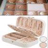 GAJUST Portable Jewelry Box Lightweight Jewelry Organizer Display Travel Jewelry Case Boxes Waterproof Leather Storage Box Pink/White (Color : White) view 3