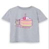 Pusheen Girls Party T-Shirt | Young Ladies Lets Pawty Birthday Cake Graphic Tee | Cute Kitty Cat Apparel Grey view 1