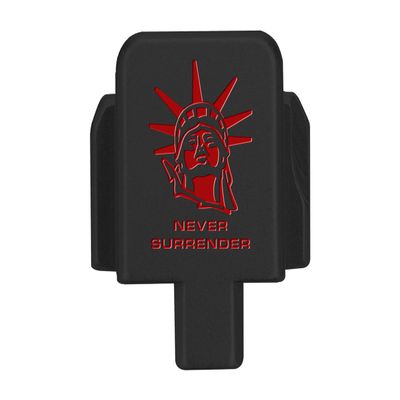 NDZ Performance Slide Cover Back Plate for Sig P320 Series 9 mm .40 .357 .45 ACP, Black Aluminum with Red Laser Engraved US Flag Patriotic Images - Liberty Head Never Surrender