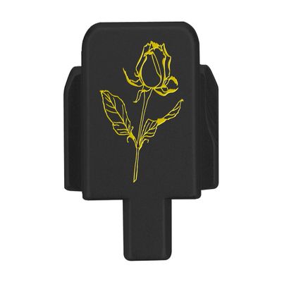NDZ Performance Slide Cover Back Plate for Sig P320 Series 9 mm .40 .357 .45 ACP, Black Aluminum with Light Gold Laser Engraved Nature Images - Rose Flower