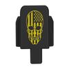 NDZ Performance Slide Cover Back Plate for Sig P320 Series 9 mm .40 .357 .45 ACP, Black Aluminum with Light Gold Laser Engraved US Flag Patriotic Images - US Flag Skull view 1