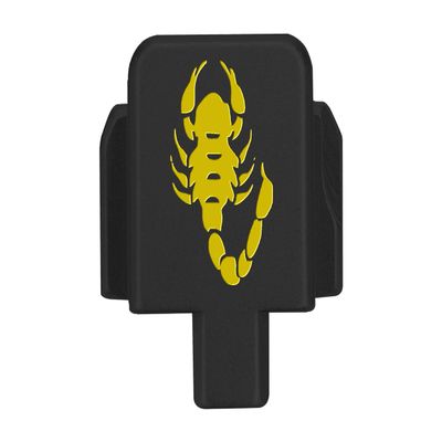 NDZ Performance Slide Cover Back Plate for Sig P320 Series 9 mm .40 .357 .45 ACP, Black Aluminum with Light Gold Laser Engraved Nature Images - Scorpion