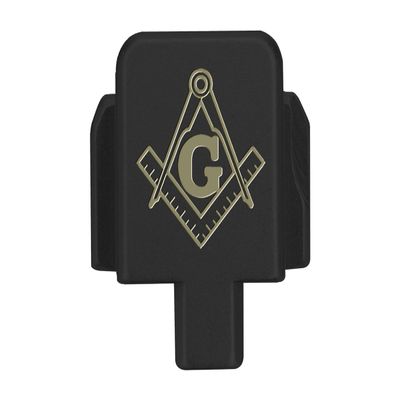 NDZ Performance Slide Cover Back Plate for Sig P320 Series 9 mm .40 .357 .45 ACP, Black Aluminum with Flat Dark Earth Laser Engraved Popular Images - Masonic Square and Compass
