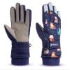 NMERIA Playful Paws Kids Winter Gloves: Water-Resistant Snow & Ski Gloves for Boys & Girls Ages 7-13 - One Size Fits All! (Kitten Collection) view 1