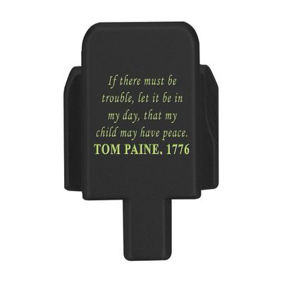 NDZ Performance Slide Cover Back Plate for Sig P320 Series 9 mm .40 .357 .45 ACP, Black Aluminum with Light Green Laser Engraved Patriotic Images - Thomas Paine