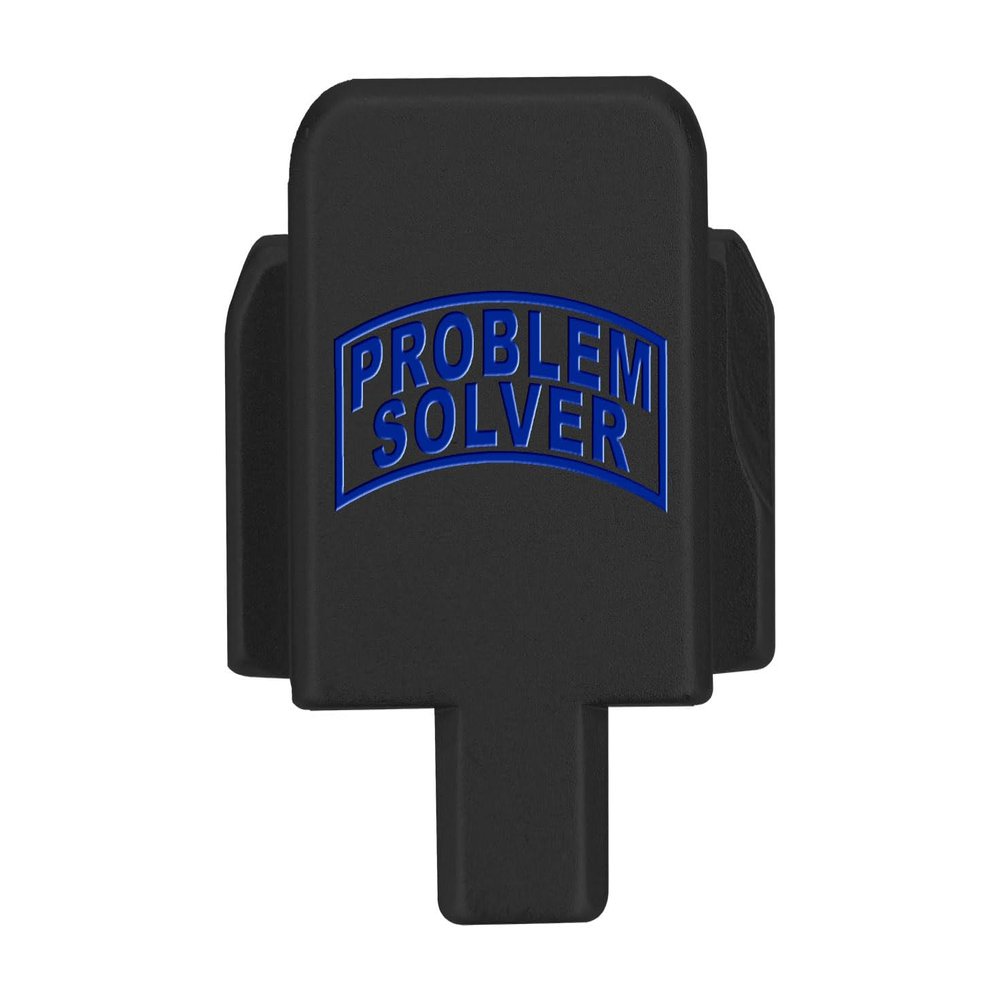 NDZ Performance Slide Cover Back Plate for Sig P320 Series 9 mm .40 .357 .45 ACP, Black Aluminum with Dark Blue Laser Engraved Popular Images - Problem Solver Tab