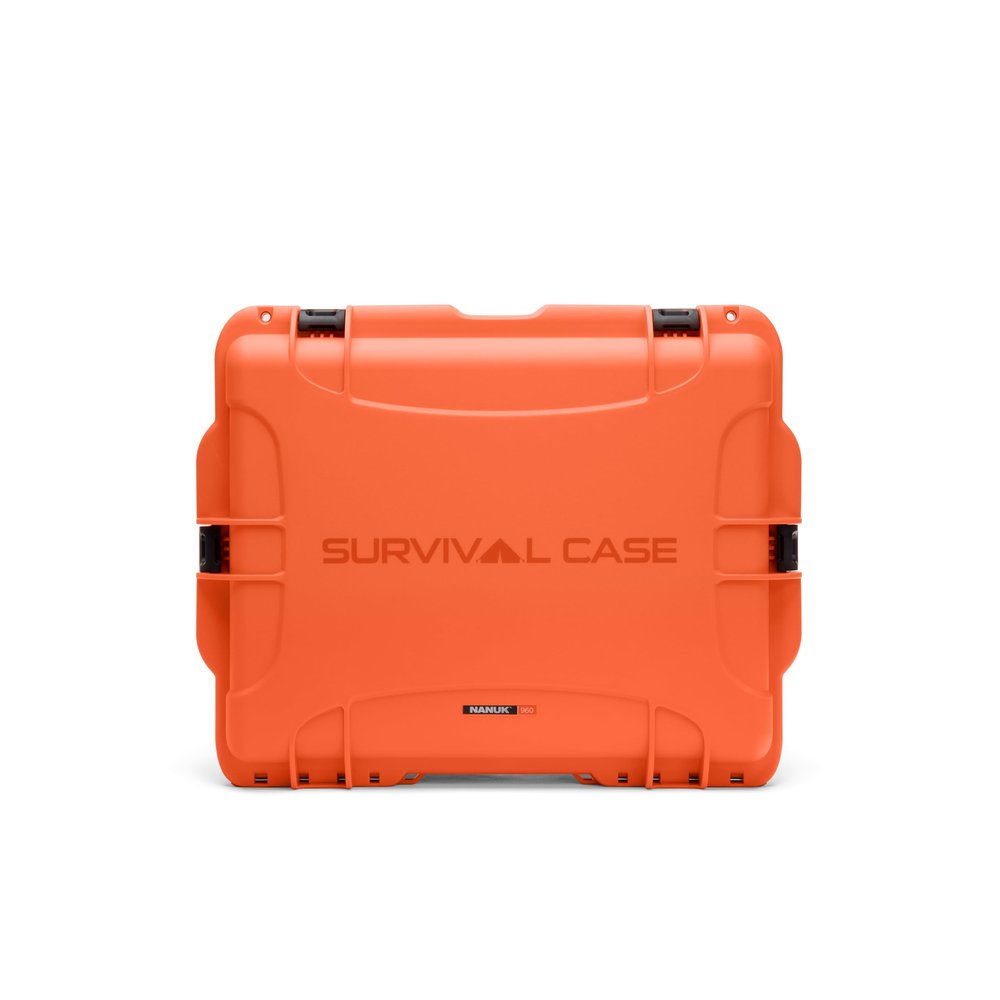 Nanuk 960 Survival Gear Storage Case w/Wheels-for Preppers, Survivalist, First Aid and Emergencies - Waterproof, Dustproof, and Impact Resistant-Empty (Orange)