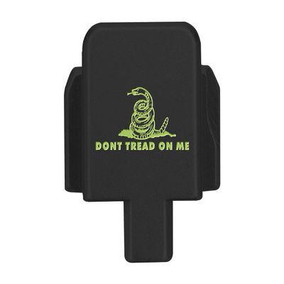 NDZ Performance Slide Cover Back Plate for Sig P320 Series 9 mm .40 .357 .45 ACP, Black Aluminum with Light Green Laser Engraved Patriotic Images - Don't Tread On Me
