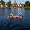 O'Brien 10ft x 6ft Flag Runway Floating Inflatable Float for Lakes & Rivers view 4