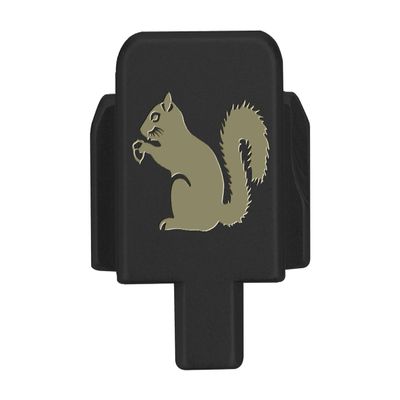 NDZ Performance Slide Cover Back Plate for Sig P320 Series 9 mm .40 .357 .45 ACP, Black Aluminum with Flat Dark Earth Laser Engraved Nature Images - Squirrel with Nut