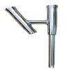 2-Way Fishing Rod Holder - 10" Flared Tulip - Dual Kite Rod Holder - Polished Aluminum view 1