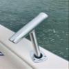 1-Way Fishing Rod Holder - 10" Flared Tulip - Outrigger Style - Rod Rigger - Polished Aluminum view 3