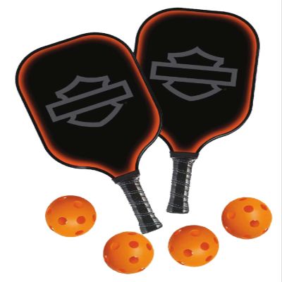 Harley-Davidson Stealth Bar & Shield Pickleball Set - Two Paddles & Four Balls