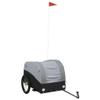 vidaXL Bike Trailer Black/Gray - Iron Bicycle Cart for Heavy Goods - 99.2 lb Capacity, Tow Bar & Safety Flag Included - 49.6 x 24.8 x 24.8 view 1