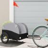 vidaXL Bike Trailer Black/Gray - Iron Bicycle Cart for Heavy Goods - 99.2 lb Capacity, Tow Bar & Safety Flag Included - 49.6 x 24.8 x 24.8 view 2