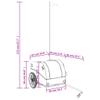 vidaXL Bike Trailer Black/Gray - Iron Bicycle Cart for Heavy Goods - 99.2 lb Capacity, Tow Bar & Safety Flag Included - 49.6 x 24.8 x 24.8 view 3