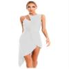 Hedmy Womens Adult Modern Contemporary Dancewear Lyrical Ballet Latin Dress Figure Ice Skating Dance Costume White Small view 1