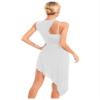 Hedmy Womens Adult Modern Contemporary Dancewear Lyrical Ballet Latin Dress Figure Ice Skating Dance Costume White Small view 2
