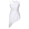 Hedmy Womens Adult Modern Contemporary Dancewear Lyrical Ballet Latin Dress Figure Ice Skating Dance Costume White Small view 3