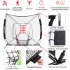 AOLIGEIJS 7'X7' Baseball Softball Practice Net,Pitching Net,Batting Net,with Baseball Tee,Bonus Strike Zone and Bow Frame,for Hitting,Pitching, Catching (Black Net + Batter Dummy) view 2