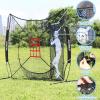 AOLIGEIJS 7'X7' Baseball Softball Practice Net,Pitching Net,Batting Net,with Baseball Tee,Bonus Strike Zone and Bow Frame,for Hitting,Pitching, Catching (Black Net + Batter Dummy) view 3