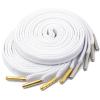 YJRVFINE Solid Flat Shoe Laces: Metal Tips Thick Shoelaces for Sneakers White 51 Inch 2 Pair view 1