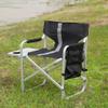 1 Pcs Padded Folding Outdoor Chair with Side Table and Storage Pockets,Lightweight Oversized Directors Chair for Indoor, Outdoor Camping, Picnics and Fishing,Black,Grey view 1