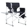 1 Pcs Padded Folding Outdoor Chair with Side Table and Storage Pockets,Lightweight Oversized Directors Chair for Indoor, Outdoor Camping, Picnics and Fishing,Black,Grey view 2