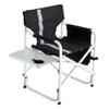 1 Pcs Padded Folding Outdoor Chair with Side Table and Storage Pockets,Lightweight Oversized Directors Chair for Indoor, Outdoor Camping, Picnics and Fishing,Black,Grey view 3