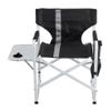 1 Pcs Padded Folding Outdoor Chair with Side Table and Storage Pockets,Lightweight Oversized Directors Chair for Indoor, Outdoor Camping, Picnics and Fishing,Black,Grey view 4