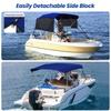 KAKIT Bimini Tops with Mesh Sidewalls Support Poles for Boats Marine Grade Canvas Top Includes 2 Straps Storage Boot 1 Inch Aluminum Frame(4 Bow 8'L x 54" H x 54"-60" W,Navy) view 3