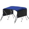 KAKIT Bimini Tops with Mesh Sidewalls Support Poles for Boats Marine Grade Canvas Top Includes 2 Straps Storage Boot 1 Inch Aluminum Frame(3 Bow 6'L x 46" H x 54"-60" W,Navy) view 1
