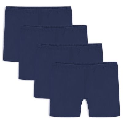 Auranso Girls Bike Shorts Cartwheel Cotton Biker Dance Under Dress Shorts Kids Clothes 4 Pack Navy 10-12 Years