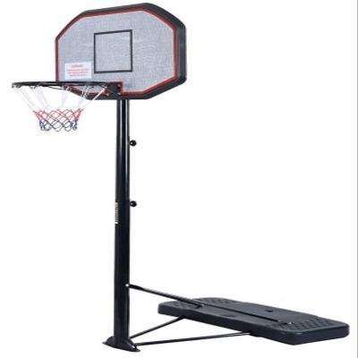 Portable Basketball Hoop System Height Adjustable 6.5ft-10ft with 43" Black Backboard for Indoor Outdoor Use