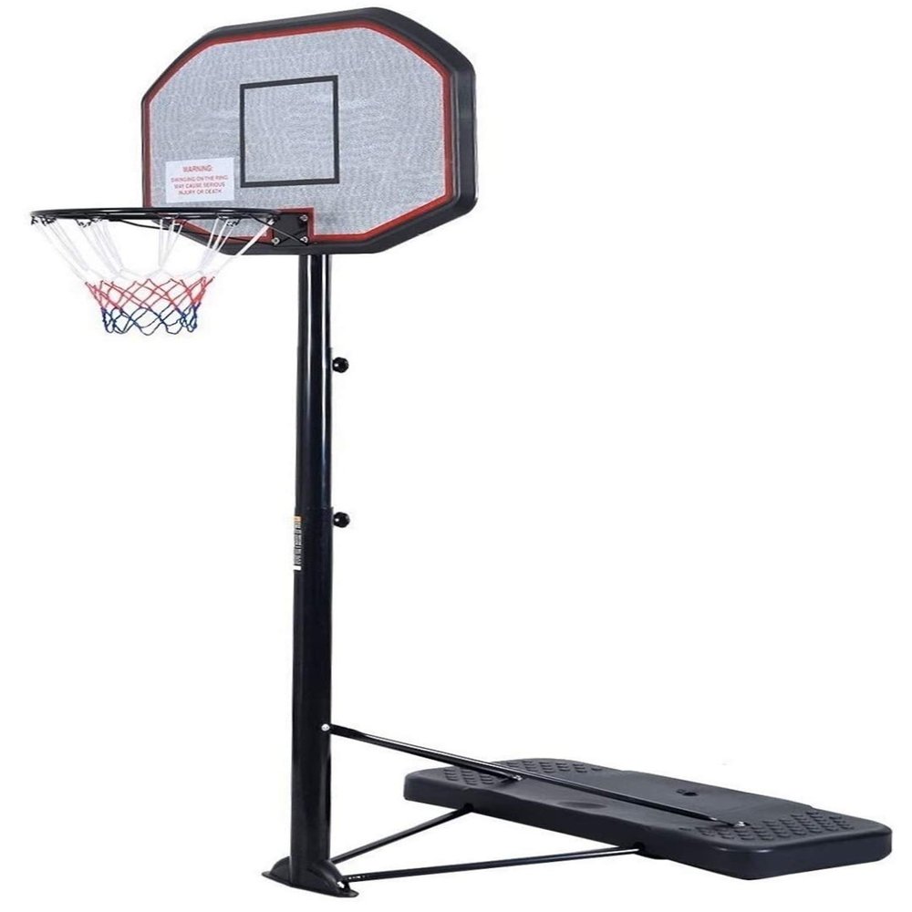 Portable Basketball Hoop System Height Adjustable 6.5ft-10ft with 43" Black Backboard for Indoor Outdoor Use