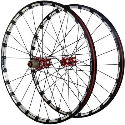Bicycle Front and Rear Wheels 26/27.5 Inch Mountain Bike Wheel Set Carbon Fiber Hub Disc Brake Quick Release 9 1011 Speed (Color : Red, Size : 27.5inch)