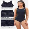 beautyin Women Swimsuit One Piece Athletic Racerback Workout Lap Swimming Suit Yellow/Black view 4