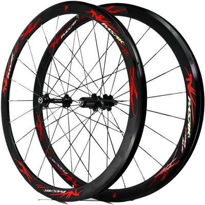 Bicycle Wheelset, Mountain Bike Wheels Road Bike Wheels 700C 40 Mm for 7/8/9/10/11/12 Speeds with Quick Release Mechanism