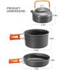 Portable Camping Pot Pan Kettle Lightweight Camping Cooking Set Outdoor Cookware Kit for Backapcking Hiking Picnic BBQ (Color : A) (A) view 2